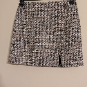 Gianni Bini Tweed Skirt - Black, White, and Tan